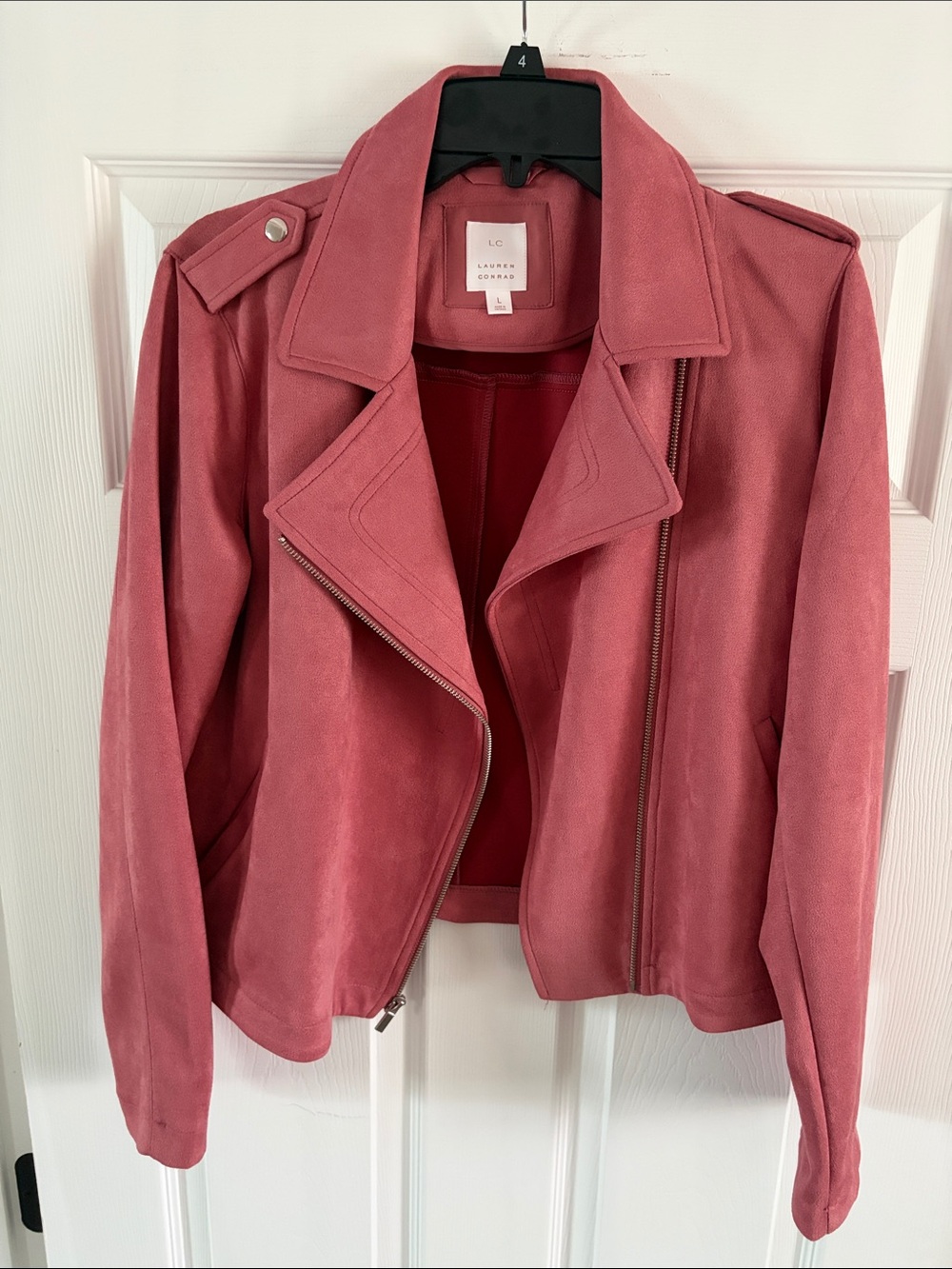 LC Lauren Conrad Rose-Pink Moto Jacket